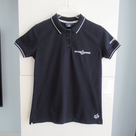 ULYSSE NARDIN Women's T-Shirt Size S Short Sleeve Embroidered Logo Cotton Blue - Picture 1 of 11